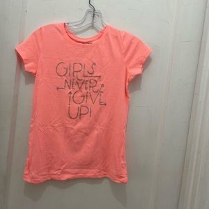 Cat & Jack girls never give up short sleeve tshirt